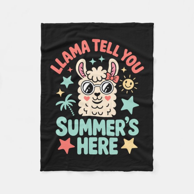 Llama Berätta Somrar Här Puns Söt Lärare Elev Fleecefilt (Framsidan)