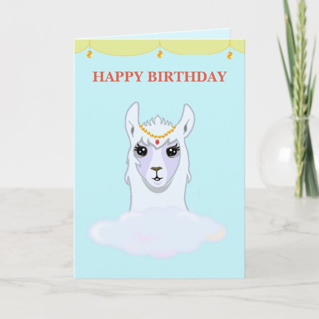 Llama Birthday Card Kort (Framsida)