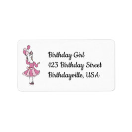 Llama Birthday Girl Adressetikett