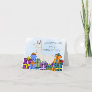 Llama Birthday Önskemål Kort
