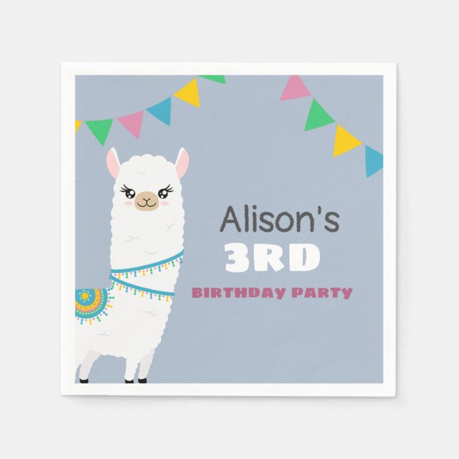 Llama Birthday Pappersservett (Framsidan)