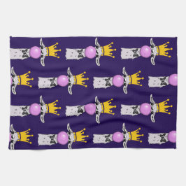 Llama Blowing a Rosa Bubble Mönster Kökshandduk