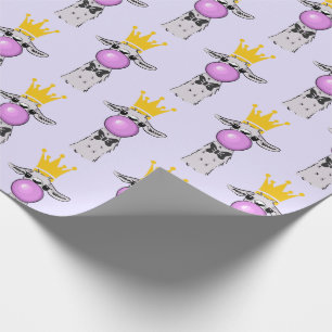 Llama Blowing a Rosa Bubble Mönster Presentpapper