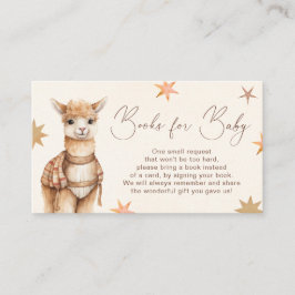 Llama Boho Baby Shower Bokar för Baby Tilläggskort