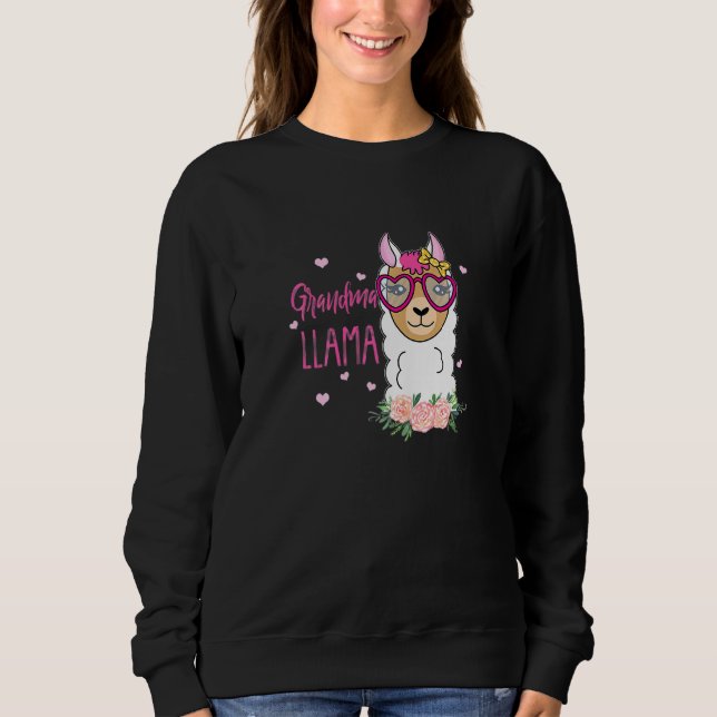 Llama Boho Flowers Rosa Heart T Shirt (Framsida)