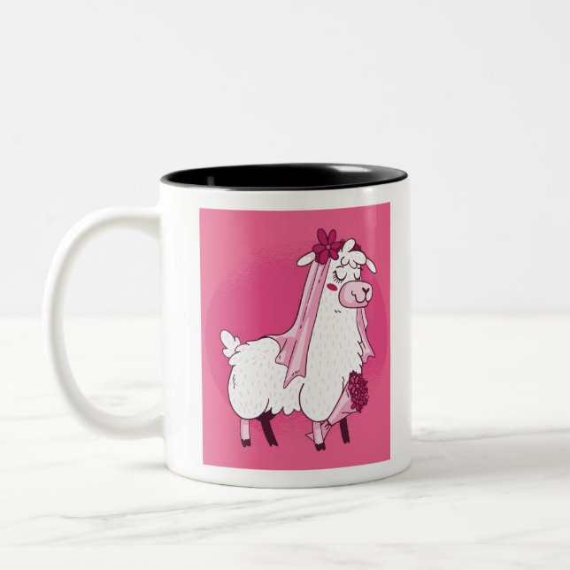 Llama Bride Två-Tonad Mugg (Vänster)