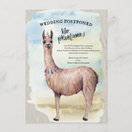 Llama Bröllop har skjutit upp datum Vattenfärg Inbjudningar