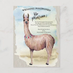 Llama Bröllop sköt upp datumändring Vykort