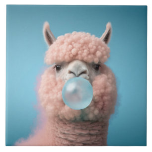 Llama Bubblegum Funny Kakelplatta