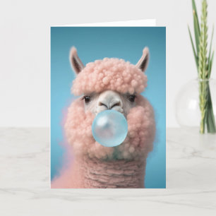 Llama Bubblegum Funny Tack Kort