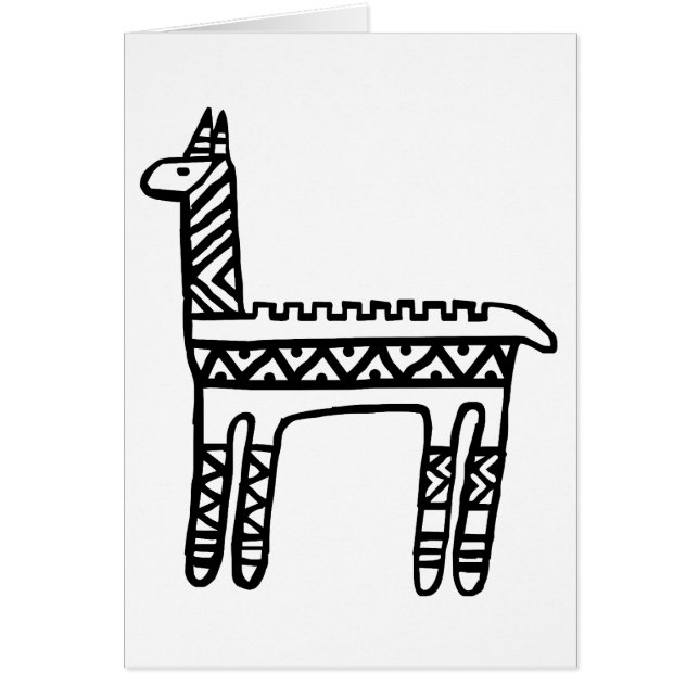 Llama-BW Hälsningskort (Framsidan)