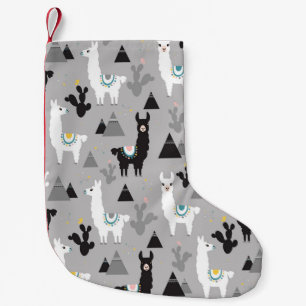 Llama cactus berg, sömlös mönster. liten julstrumpa