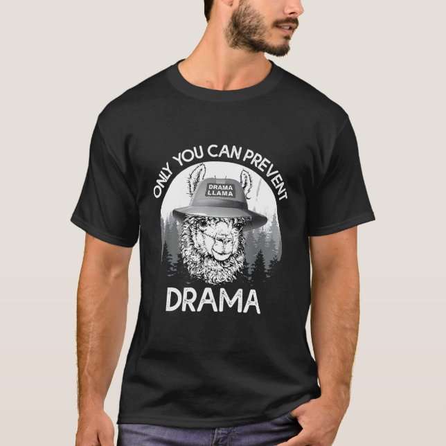 Llama Camping kan bara förhindra att Drama Gift T Shirt (Framsida)