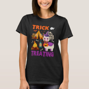 Llama Camping Scary Sk. T Shirt