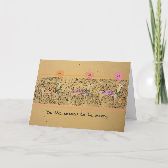 Llama carolers "Tis the Season Folke Card", Helgda Helgkort (Framsida)
