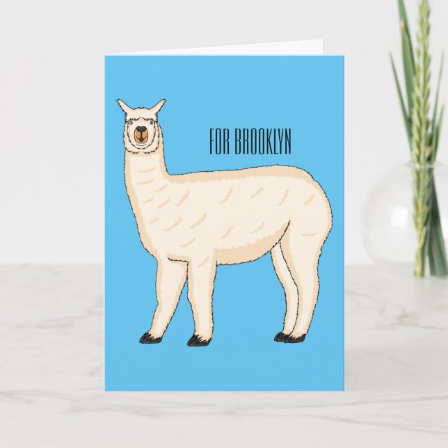 Llama cartoon illustration   kort (Framsida)