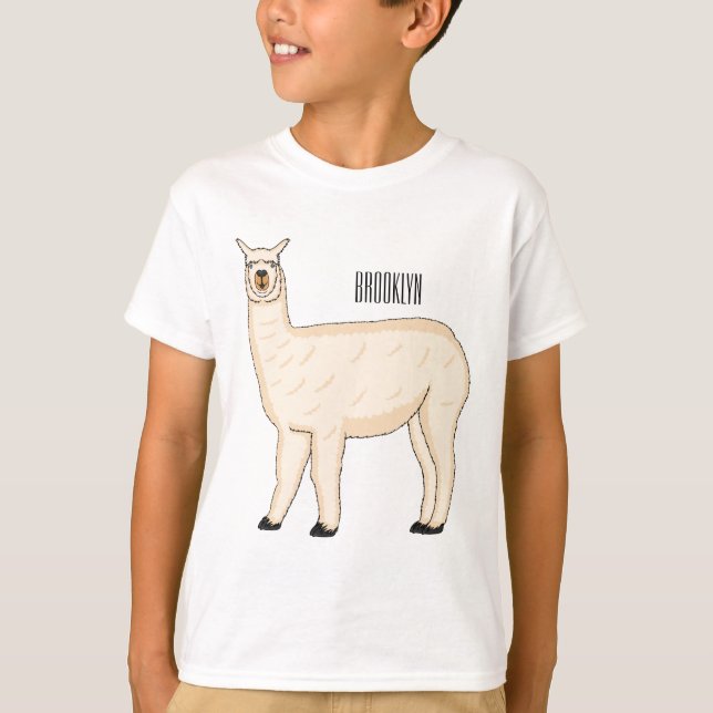 Llama cartoon illustration  t shirt (Framsida)