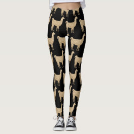 Llama Champagne Guld glitter Sparkles mönster Leggings