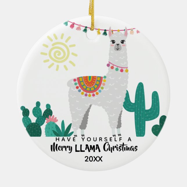 Llama CHristmas Funny Ornament (Baksidan)