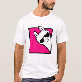 Llama Cool Peeking Solglasögon Fluffig Alpaca Kul T Shirt