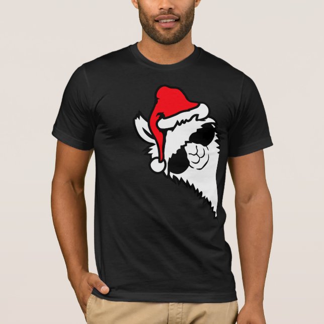 Llama Coola Solglasögon Tomtehatt Sidoprofil XMas T Shirt (Framsida)