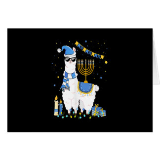 Llama Cute Alpaca Chanukah Helgdag Menorah Hanukka OBS Kort