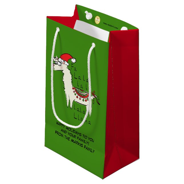 Llama Cute Funny Jul Helgdag (Framsidan Vinklad)