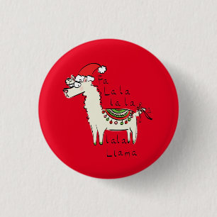 Llama Cute Funny Jul Helgdag Knapp