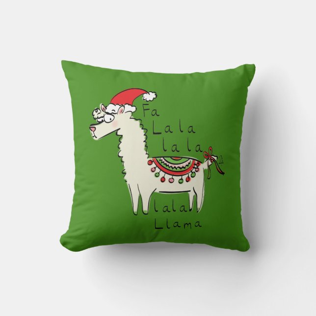 Llama Cute Funny Jul Helgdag Kudde (Framsida)