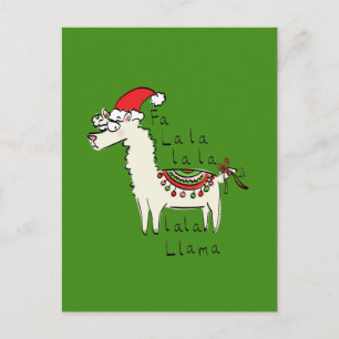 Llama Cute Funny Jul Helgdag Vykort