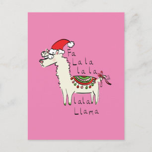 Llama Cute Funny Jul Helgdag Vykort