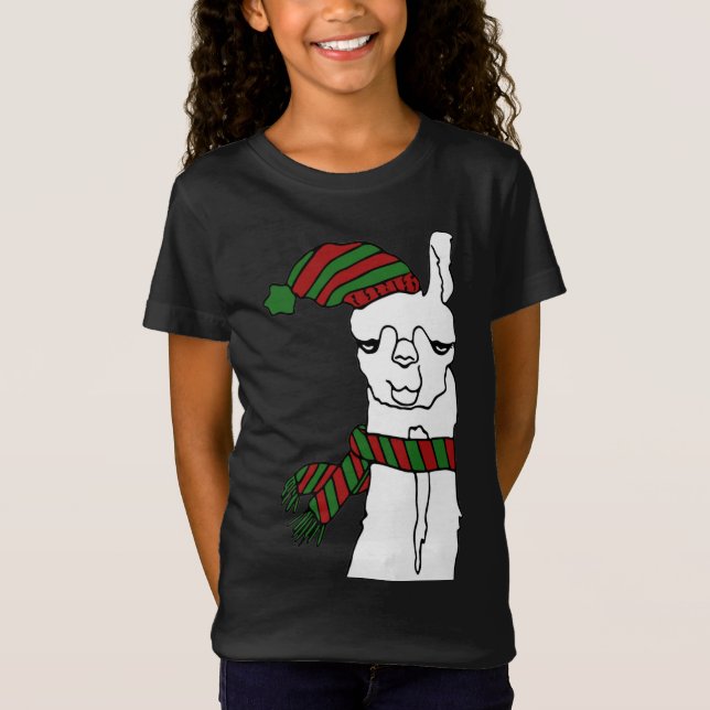 Llama Cute Llama, en fin jul T Shirt (Framsida)