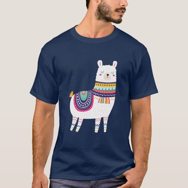Llama Cute T Shirt (Framsida)