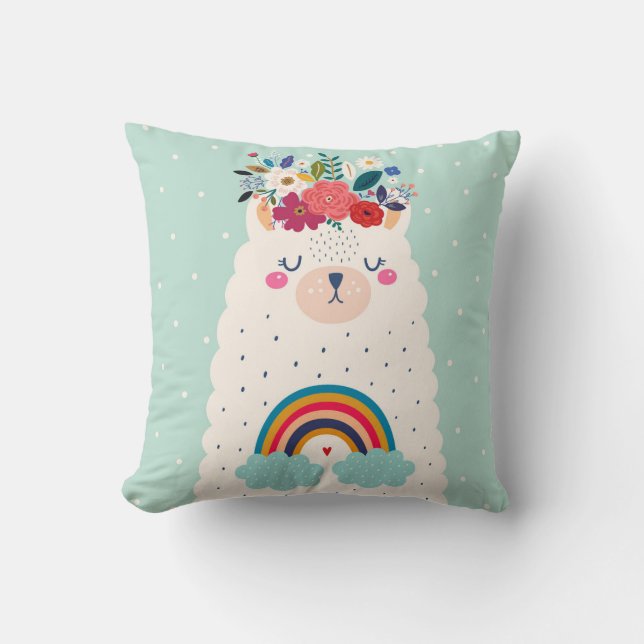 Llama dekorativ kudde (Framsida)