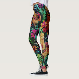 Llama Djungdrömmar Sömlös Ytmönster Leggings