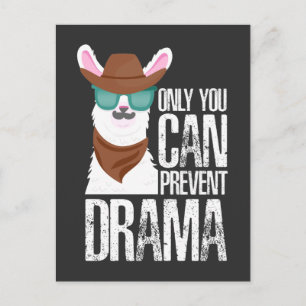 Llama Dramatic Drama Alpaca Pun Animal Vykort