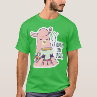 Llama Drinks Tea T Shirt