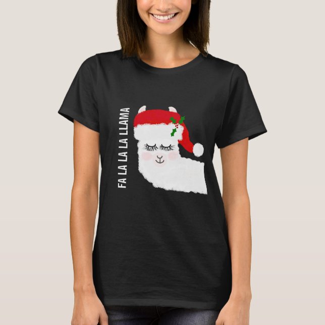 Llama Fa La Llama Jul T Shirt (Framsida)