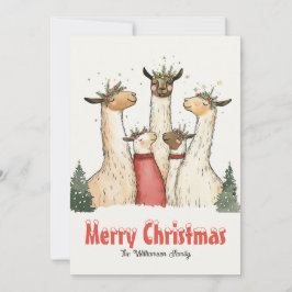 Llama-familjen med 5 julkort Helgdag