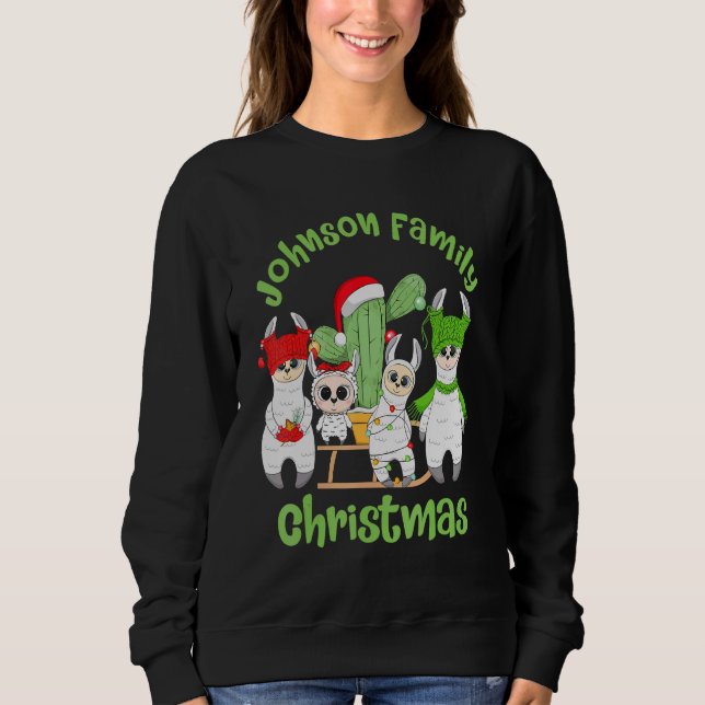 Llama Family Manar Women and Kids Johnson Family C T Shirt (Framsida)