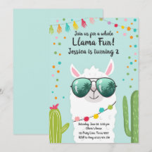 Llama Fiesta Birthday Alpaca Fiesta Blue Girl
