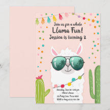 Llama Fiesta Birthday Alpaca Fiesta Rosa Girl Girl