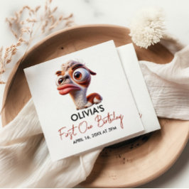 Llama Fiesta Funny Caricature 1:a födelsedagen Pappersservett