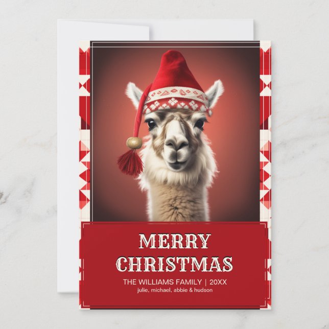 Llama, fin jul inbjudningar (Framsida)