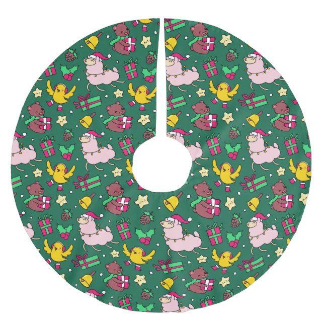 Llama, fin jul julgransmatta borstad polyester (Framsidan)