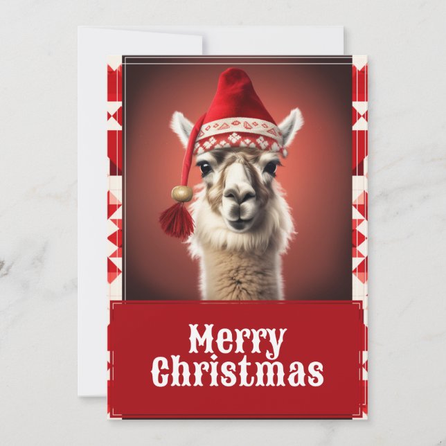 Llama, fin jul julkort (Framsida)