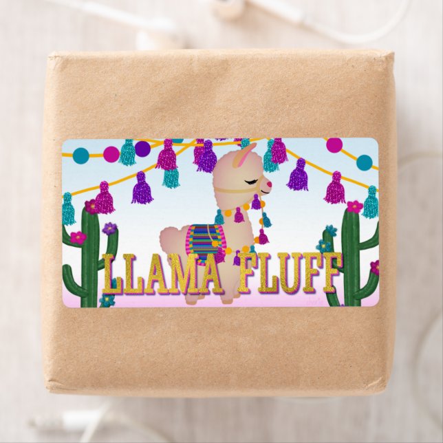 LLAMA FLUFF | Treat Bag Topper Stickers Fraktsedel (Insitu)