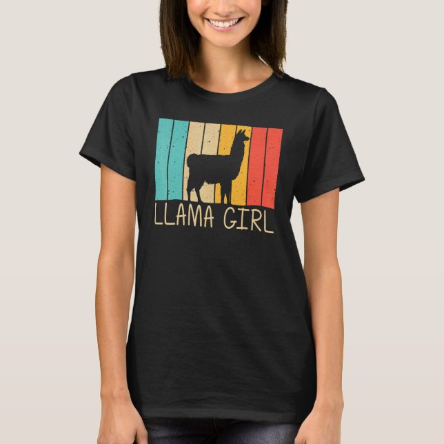 Llama For Girls Kids Alpaca Farming Zookeeper Peru T Shirt (Framsida)