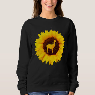 Llama för kvinnor Manar Alpaca Animal Solros Älska T Shirt