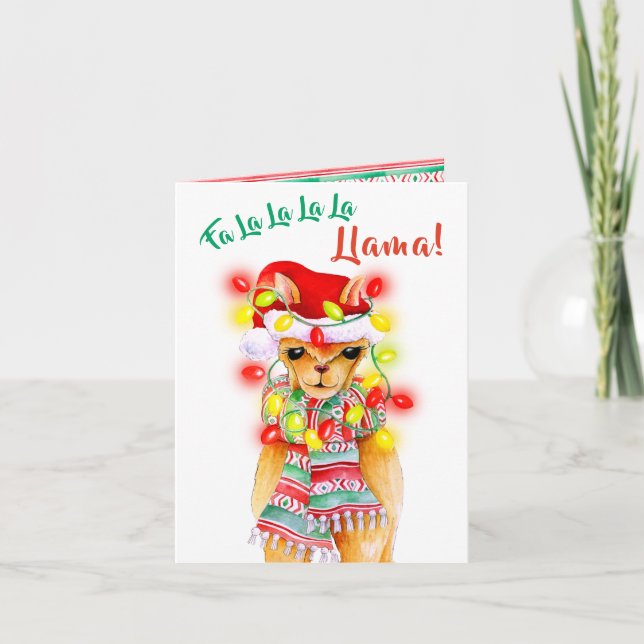 Llama för La för La för Fa-LaLa! Helgkort (Framsida)